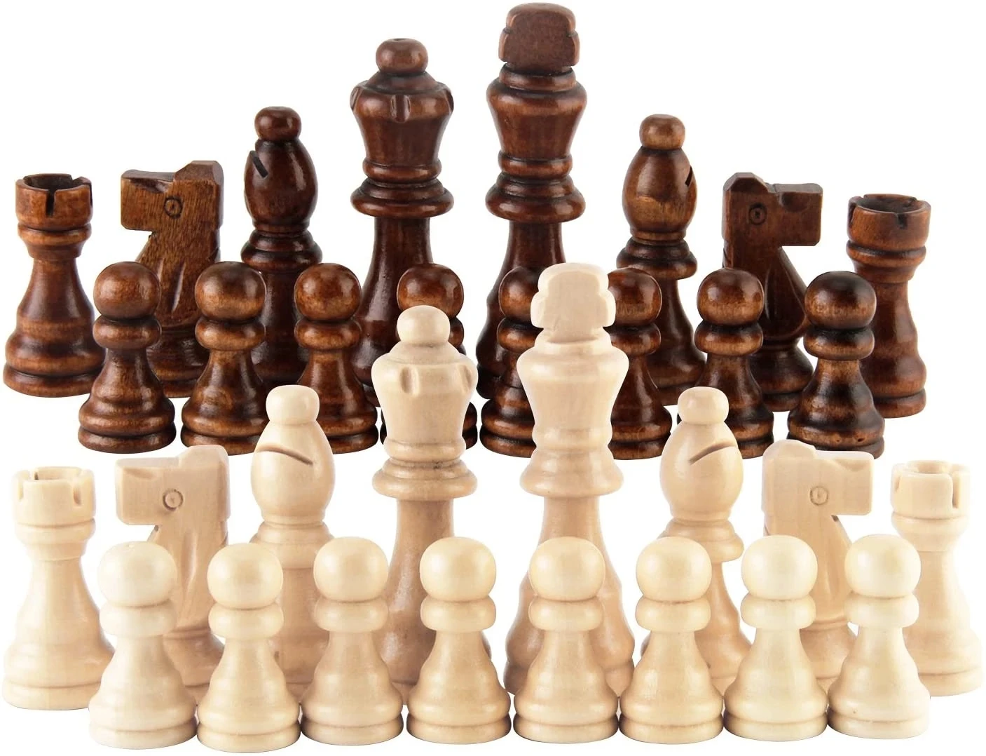 Decorative Wooden Chess Set – Standard Tournament Staunton Chessmen, 8cm King Height, Chessboard & Storage Bag view 4