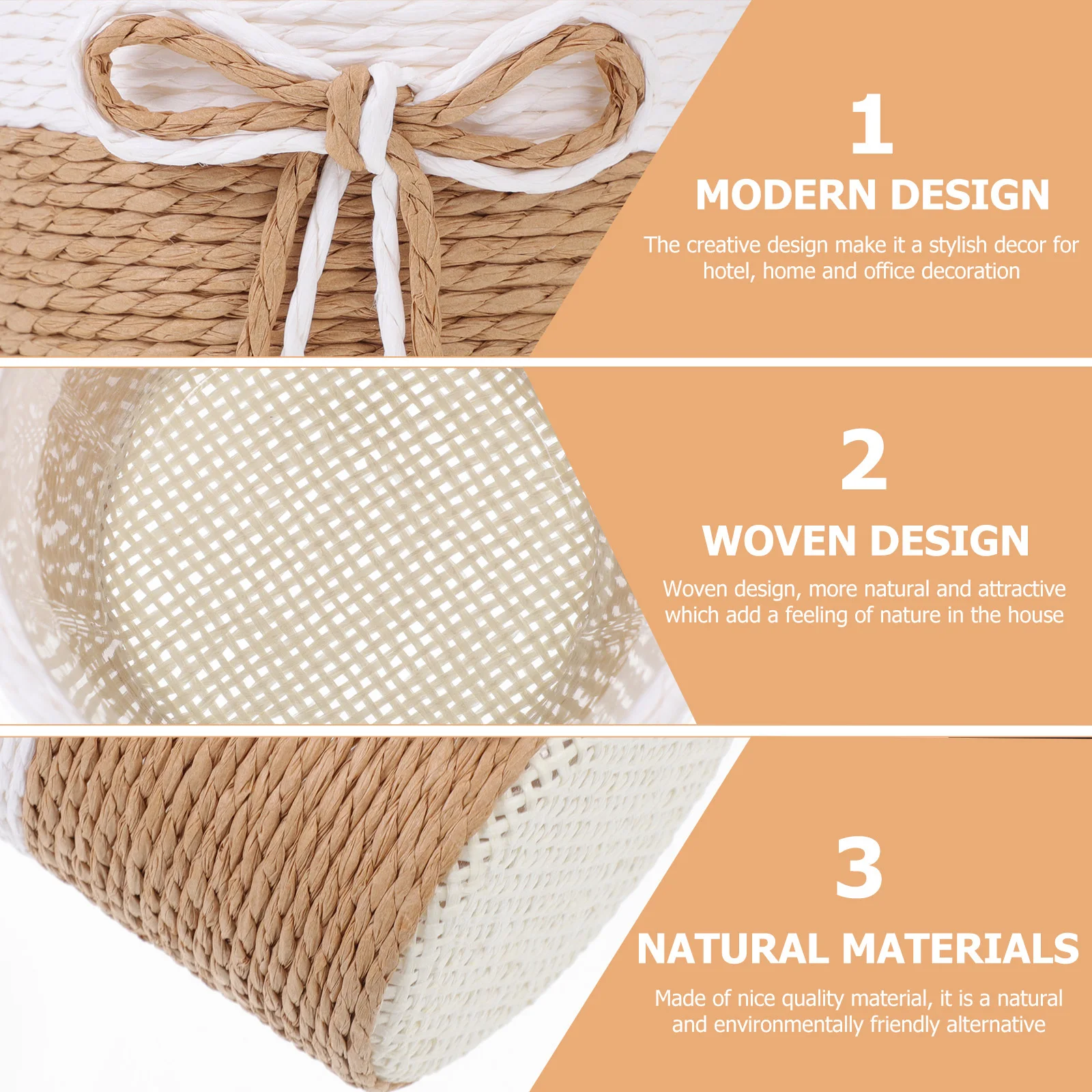 

2pcs Natural Style Woven Flower Pot Cover For Balcony Flowers Container Garden Decorations Practical Flower Planting Basket Home