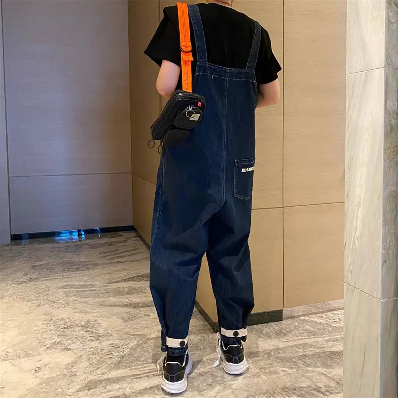

Ele Design Loose Fit Denim Overalls Women's Autumn Winter plus Size Faionable Slimming Pants