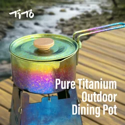TiTo Titanium Lunch Pot Instant Noodle Bowl With Lid Lunch Box Home Outdoor Camping Pure Titanium Pot Tableware New Large Bowl
