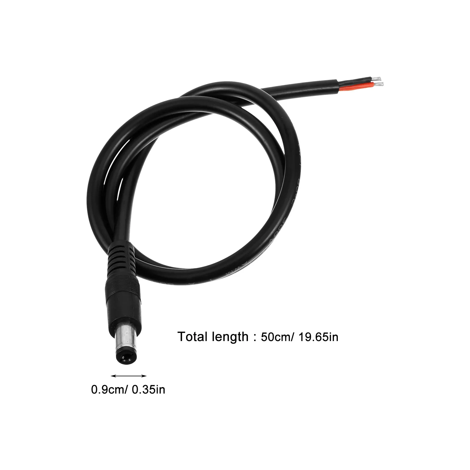 2Pcs Power Cord Replacement 5.5x2.1mm Dc Pigtail Connector Cable Stable Signal Transmission Open End Repair Cord