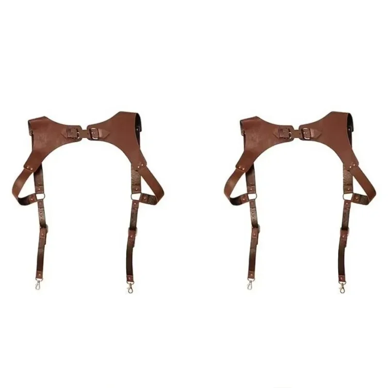 الرجال القرون الوسطى عصر النهضة جديد الحمالات الملابس الكتف اكسسوارات حزام تسخير الصدر PunkVintage الأقواس الجلدية