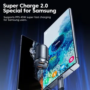 Toocki-Mini-Auto-Ladegerät PD, 45W, USB C, schnelles Laden, Telefonladegerät, iPhone 14, 13 Pro, Xiaomi, Samsung, Huawei Adapter 6 Hauptverkaufsfernsehen Samsung 70 Zoll - №5