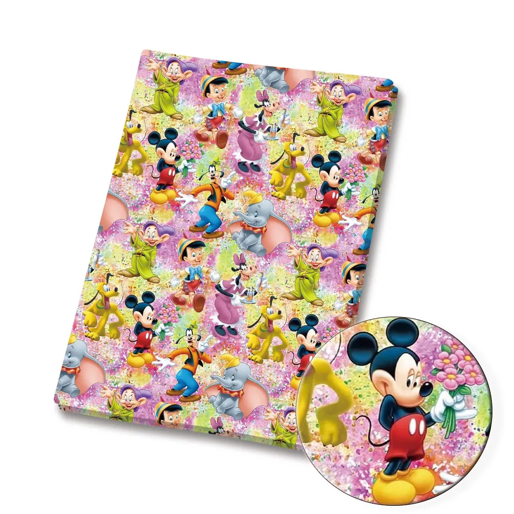 disney fabric 140x50CM Cartoon cotton fabric Patchwork Tissue Kid Home Textile Sewing Doll Dress Curtain Polyester cotton Fabric