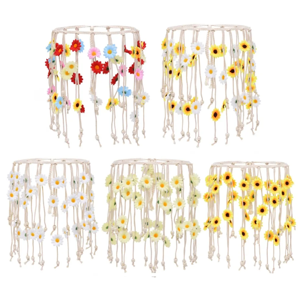 Floral Sunflower Tassel Belt Jeans Decor Wooden Beads Daisy Waistband Vintage Ethnic Bohemian Waist Chain Dress Decoration