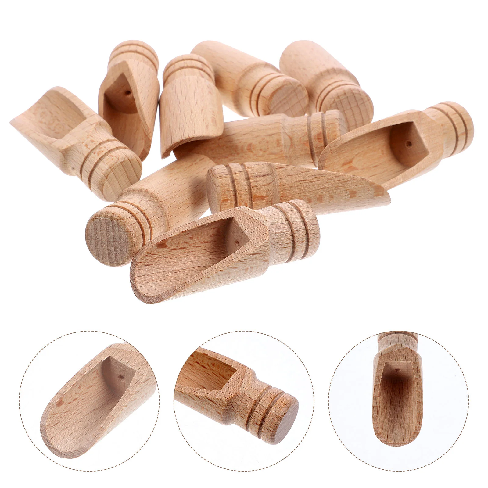 

10Pcs Leaves Spoon Wood Leaves Spoon Tea Leaves Spoon Salt Measuring Spoon Wood Salt Scoop Wooden Spoons