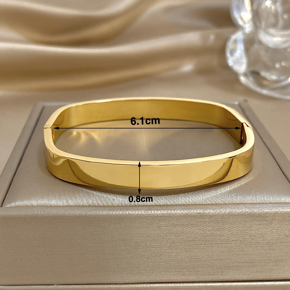 Greatera-pulsera cuadrada ajustable de 5/8mm de ancho, diseño Original de delicadeza, brazalete Popular de acero inoxidable para hombres y mujeres, regalo de joyería