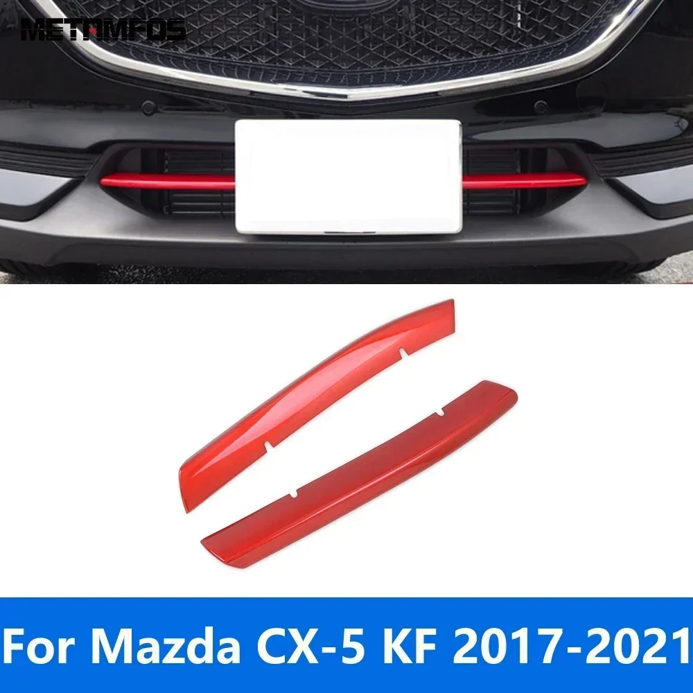 Front Bumper Insert Grille Grill Molding Trim Sticker For Mazda CX-5 CX5 KF 2017-2019 2020 2021 Chrome Accessories Car Styling
