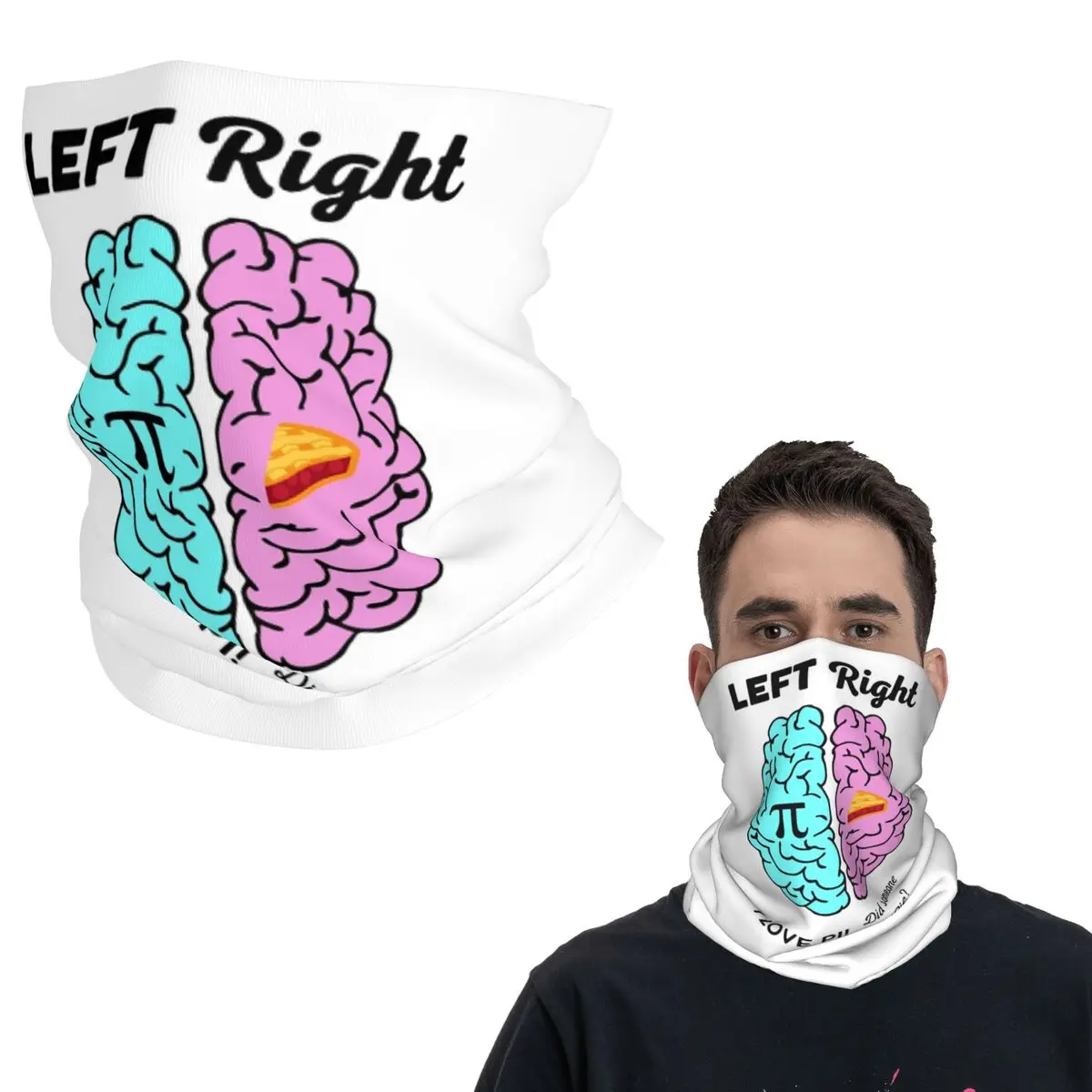 Pañuelo multifunción con estampado de pi para el cuero cabelludo, cubre cuello, máscara facial para deportes al aire libre, diseño de hemisferio cerebral izquierdo y derecho, broma matemática.