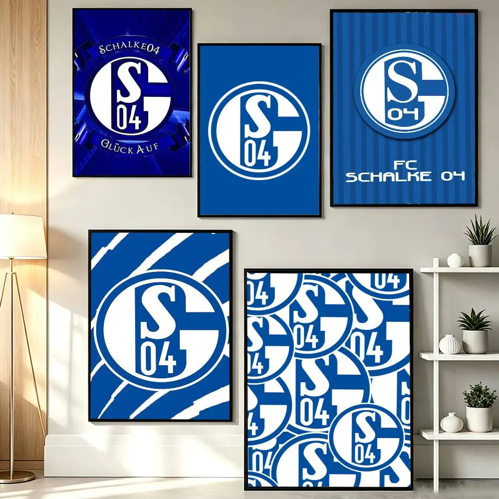 S04 Football FC Schalke 04  Poster HD Self Adhesive Waterproof Wall Art Ideal for Home Office Dorm Gift