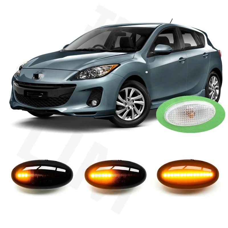 for Mazda 3 BK BL 2003 2004 2005 2006 2007 2008 2009 2010 2011 2012 2013 2014 Sequential LED Side Marker Turn Light Signal Lamp