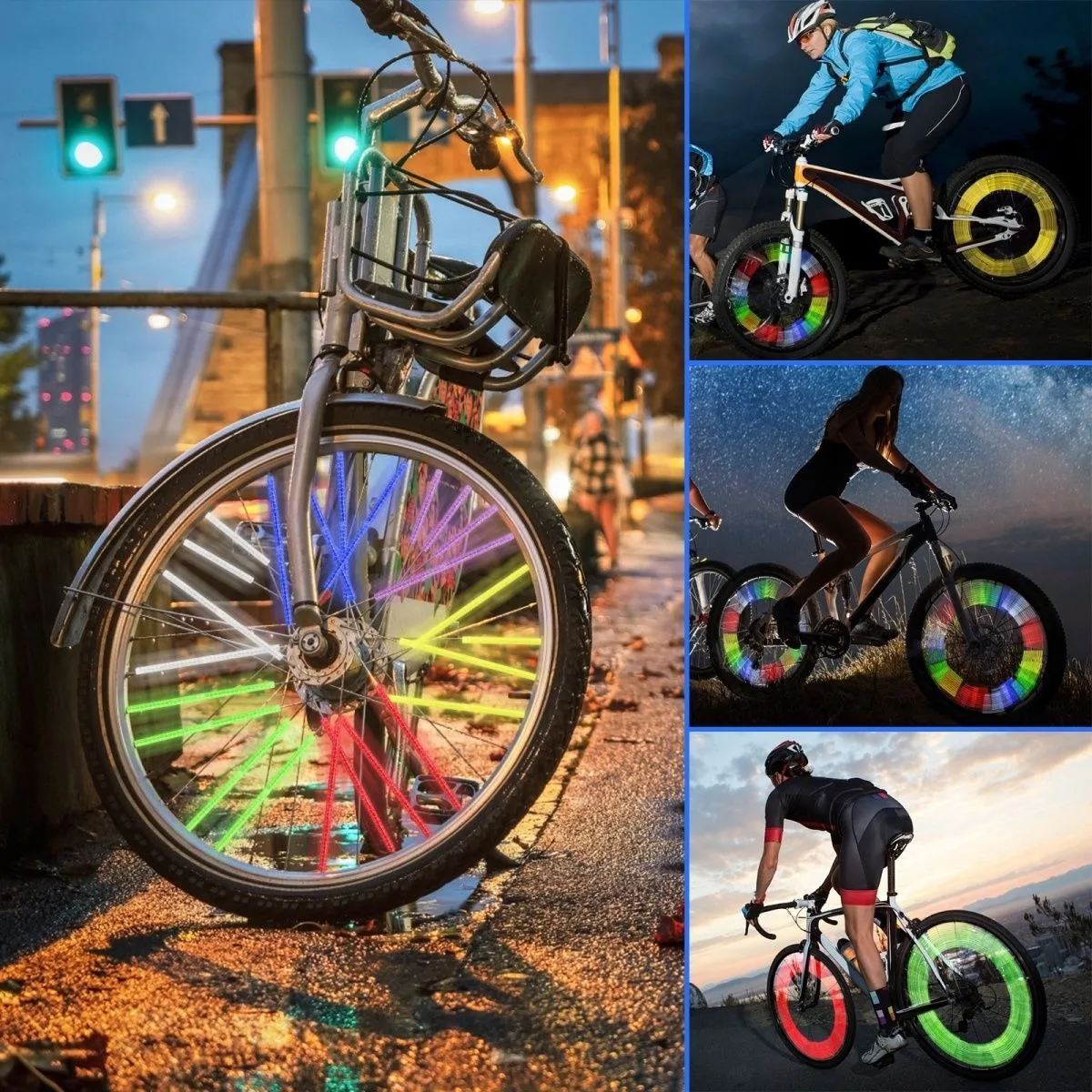 Bicycle Wheel Spokes Reflective Sticker Tube Strip Warning Light DIY 7.5cm MTB Cycling Reflector Reflective Safety Kit