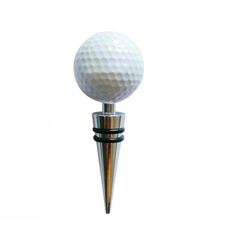 1PC Silver Golf Ball Wine Bottle Stoppers Beer Beverage Bottle Stoppers Bottles Sealer Alloy Kitchen Bar Tool Golfer Lover Gifts