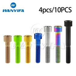 Wanyifa Titanium Bolts M8 x15/20/25/30/35/40/45/50/60/70mm Allen Key Head Bolt Screws for Bicycle Motorcycle Car 4/10pcs