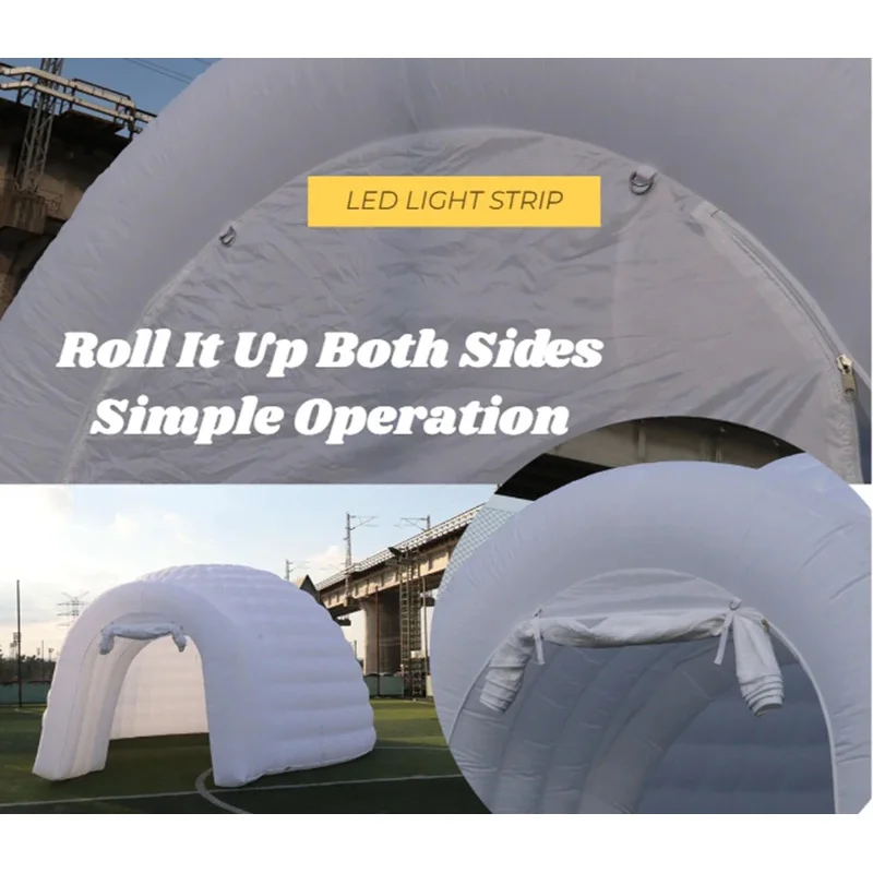 Barraca inflável ao ar livre da abóbada do iglu tenda portátil festa cubo branco casa redonda gazebo sala para festa de casamento evento acampamento