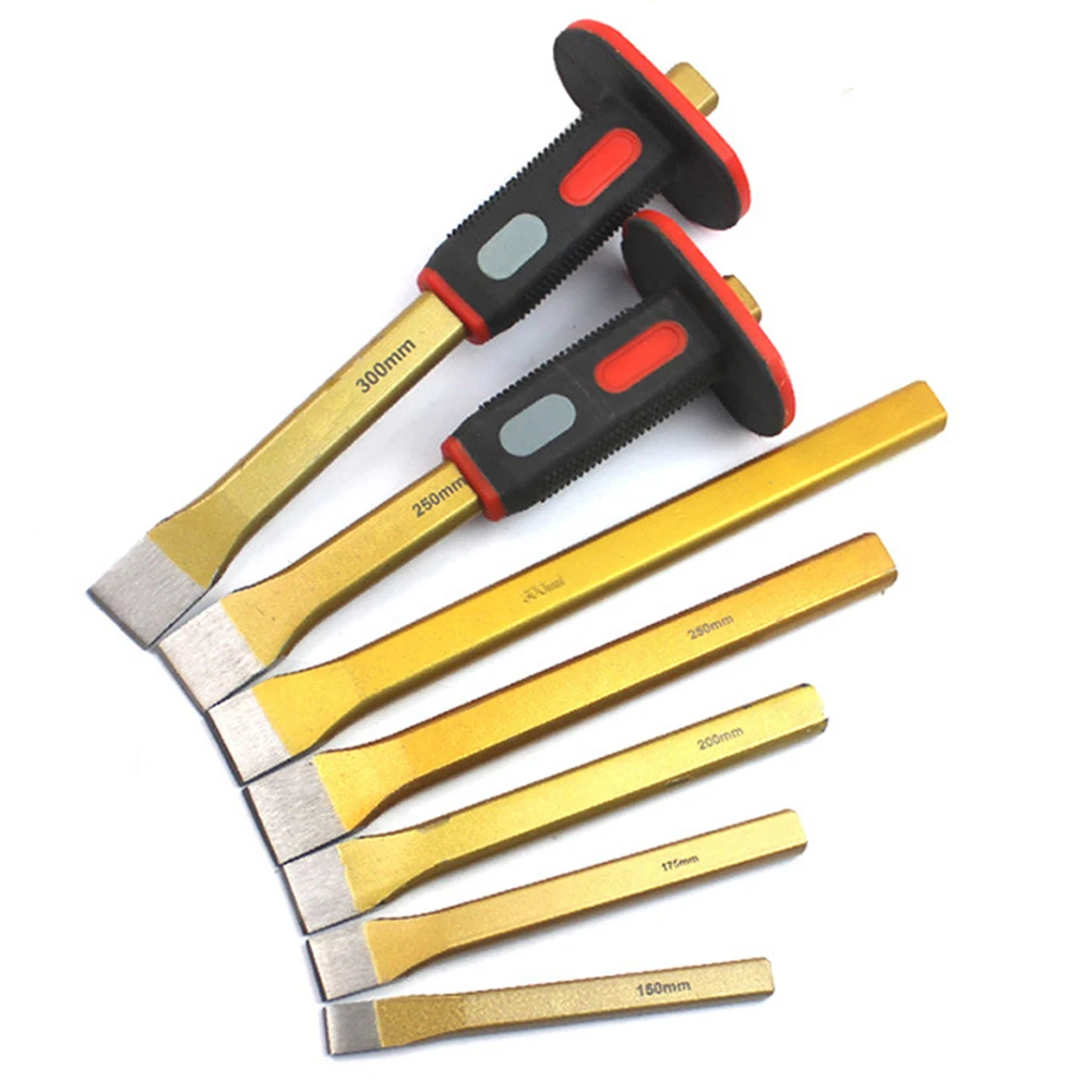 1pc Flat Chisel Masonry Chisel Cement Fitter Chisel Chrome Alloy Steel Wood Carving Chisels For Stone Cement Concrete Carving