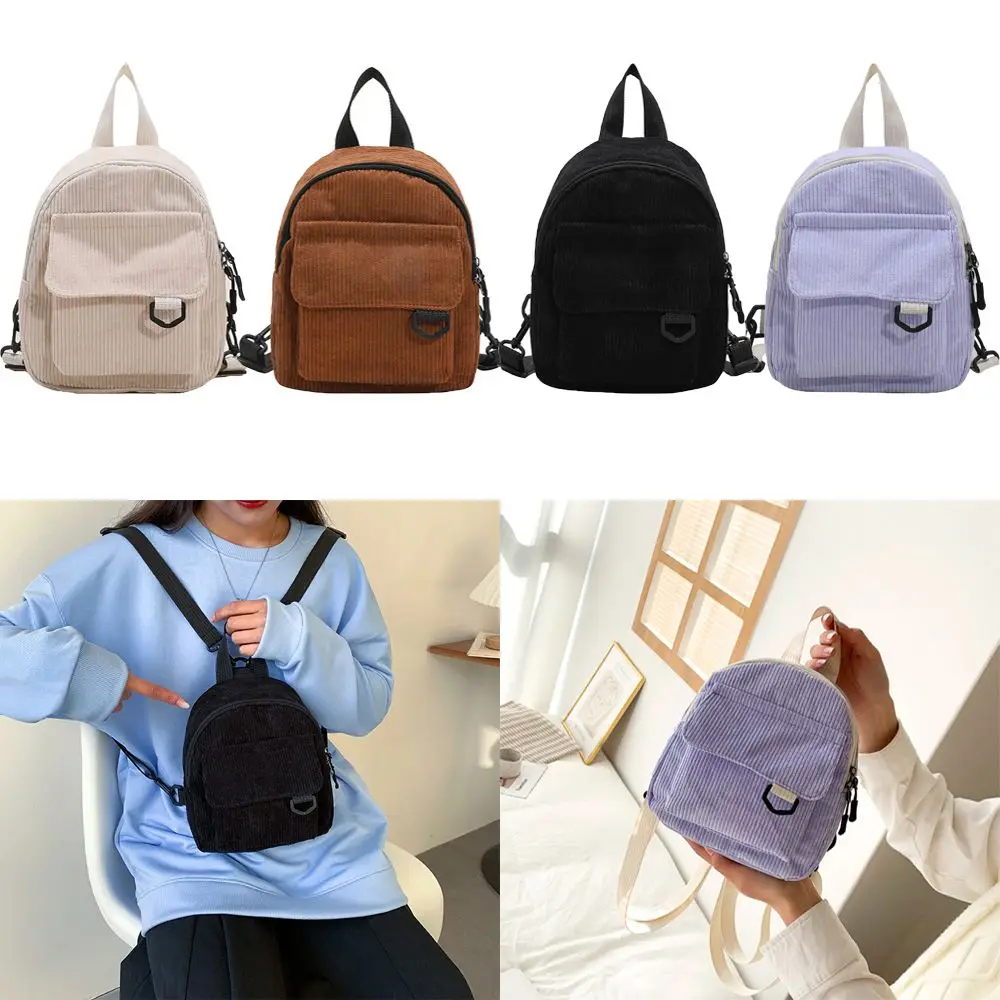 

Solid Color Small Traveling Backpacks Women Mini Backpack Student Bookbags Handbags