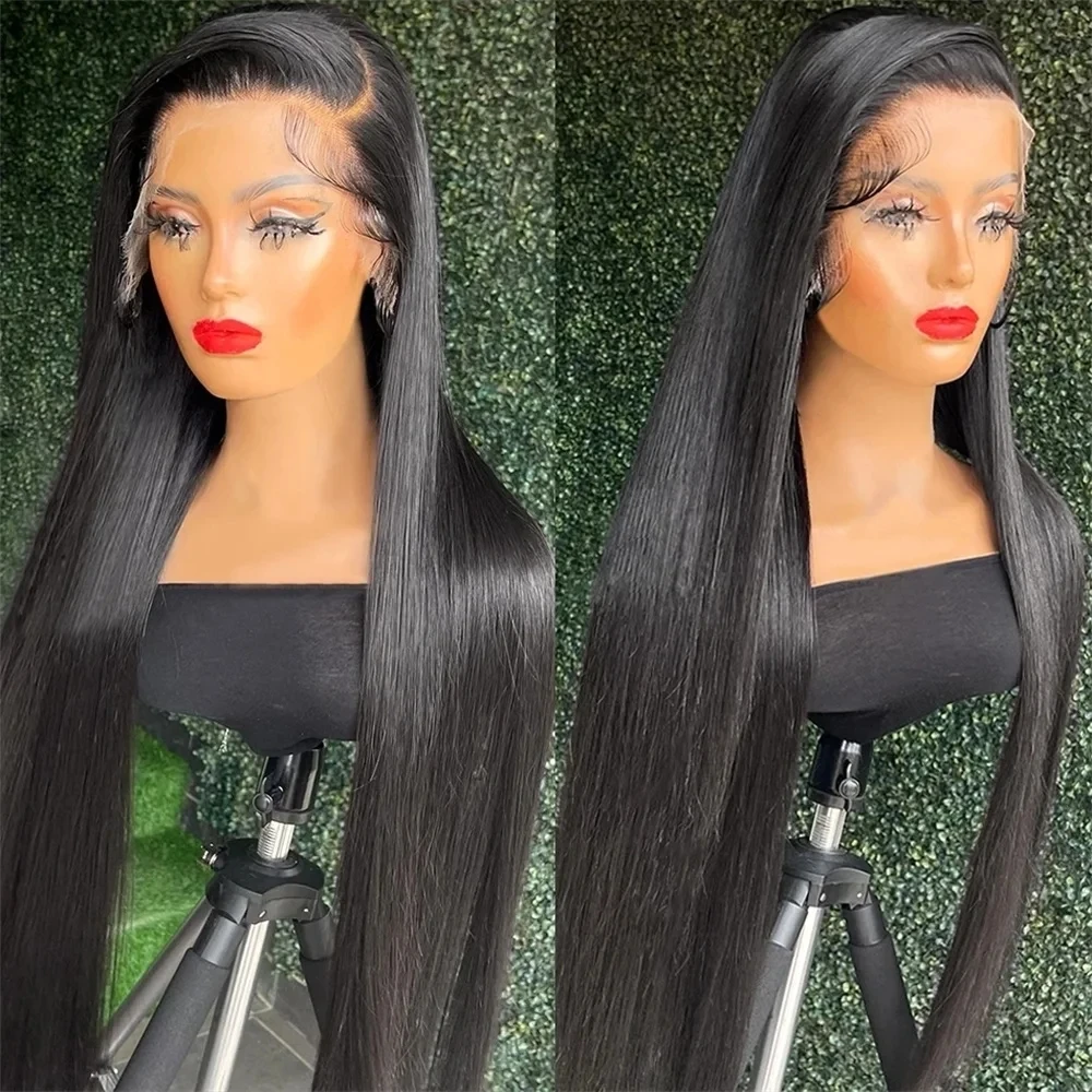 250% 13x4 Bone Straight Lace Front Human Hair Wigs 30 32 Inch Brazilian Straight 13x6 HD Transparent Lace Frontal Wig For Women