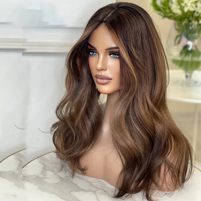 Long Highlight Blonde Soft 180Density 5x5 Silk Base Body Wave Preplucked Jewish Human BabyHair HDLace Wig European Hair Glueless