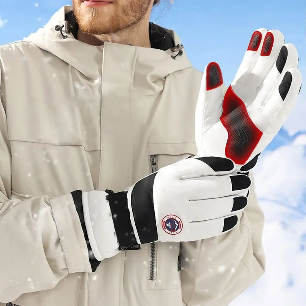 Guantes de esquí de Snowboard de invierno, antideslizantes, pantalla táctil, impermeables, de felpa, cálidos, para montar en moto, de alta calidad