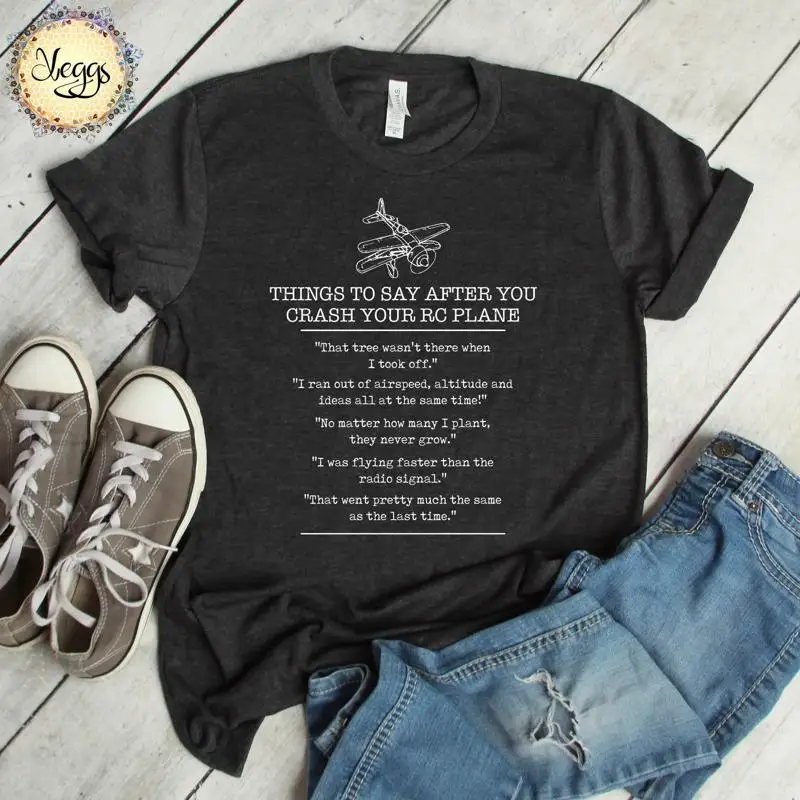 Engraçado avião rc t camisa nerd geek s hobby rádio piloto modelo drone