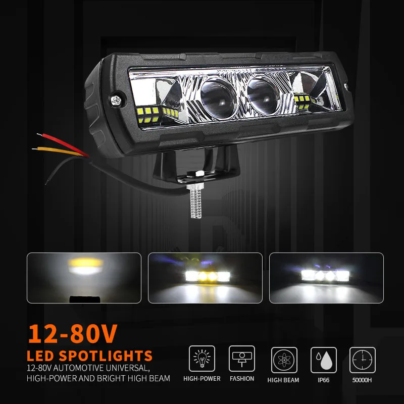 

SAAR Внедорожник Модифицированный светодиодный вспомогательный прожектор мощностью 32 Вт Передний фонарь Мотоцикл Дальний и ближний свет 12-80