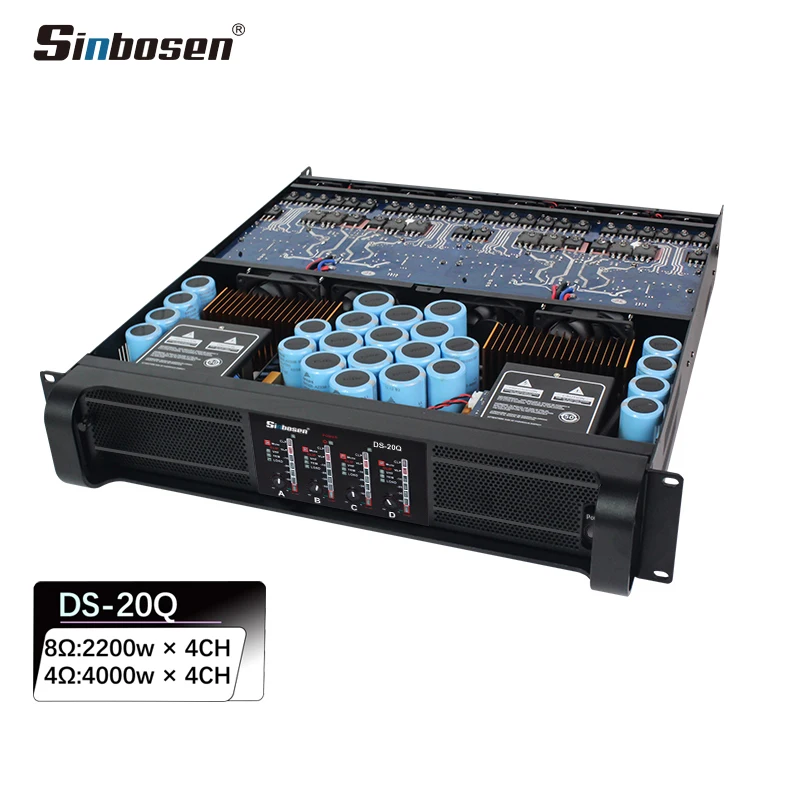 

Sinbosen DS-20Q Профессиональный 4-канальный импульсный усилитель питания, подходящий для двойного 18-дюймового сабвуфера