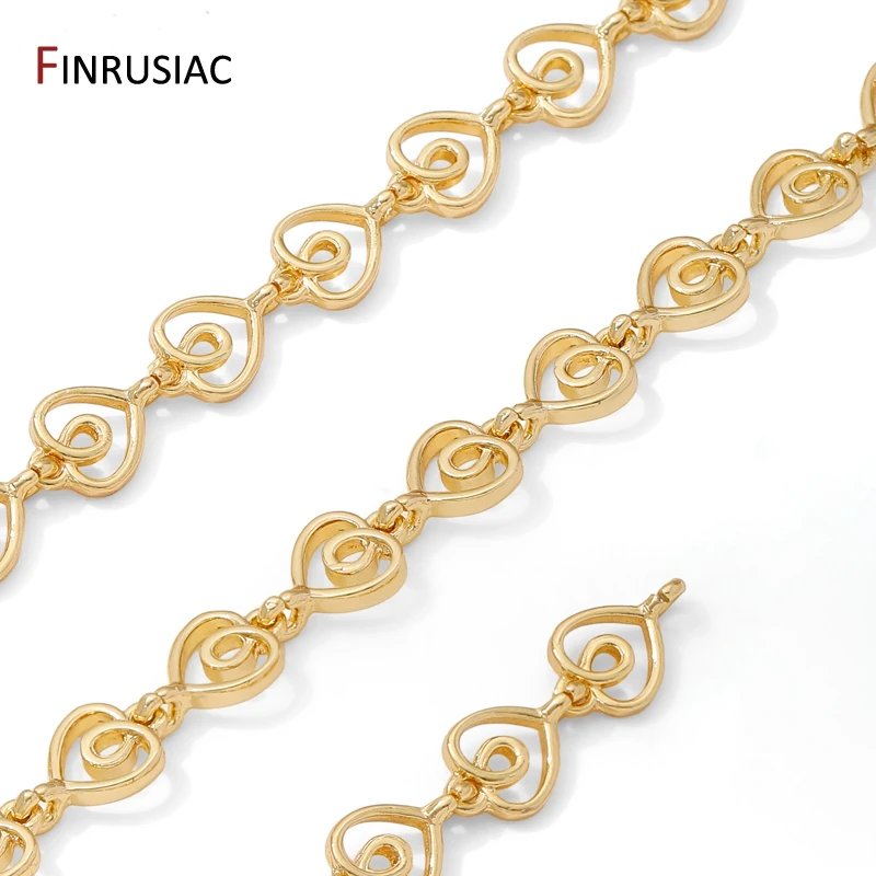 14K vergoldete Messing hohle Herzform Kette für DIY handgemachte Schmuckmaterialien Halskette Armband Schmuckherstellung Zubehör – Detail 17