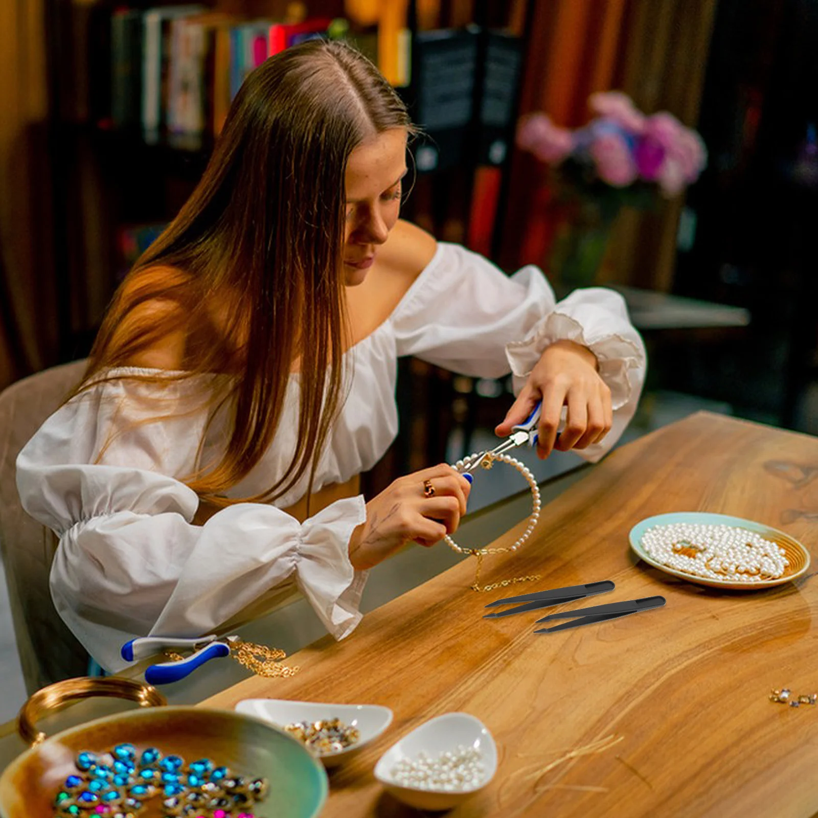 

10Pcs Plastic Tweezers for Crafting Pointed Tip Precision Tools Comfortable Grip for Detailed Art and DIY Work