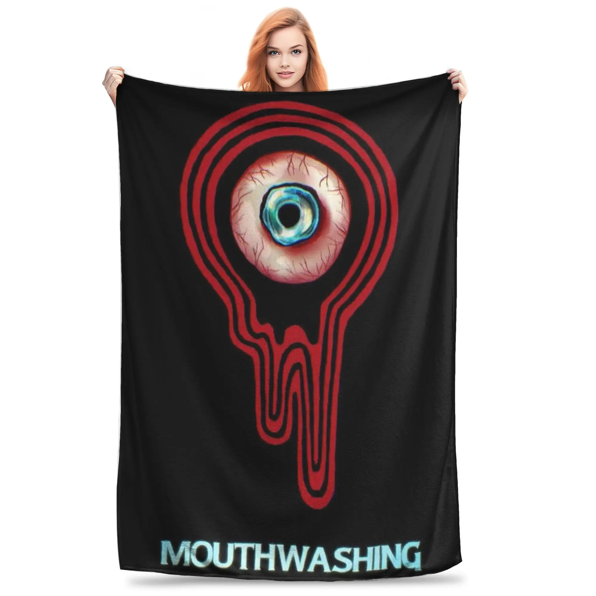

Flannel Throw Blanket Horror Game Mouthwashing Warm Plush Blankets Soft Bedding for Bed Living room Home Picnic Sofa