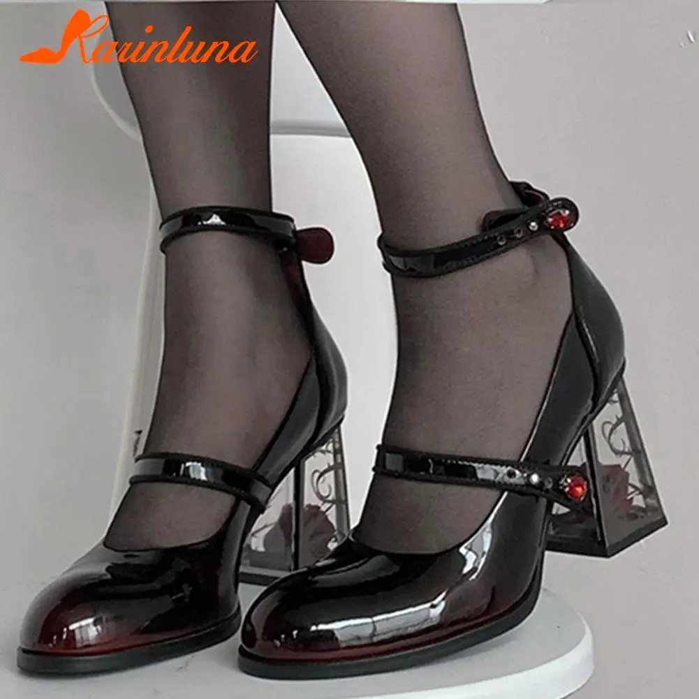 Chunky High Heeled Women Pumps 2023 New Fashion Niche Design Sense Mary Jean Shoes French Style Buckle Strap Pumps Spring Summer