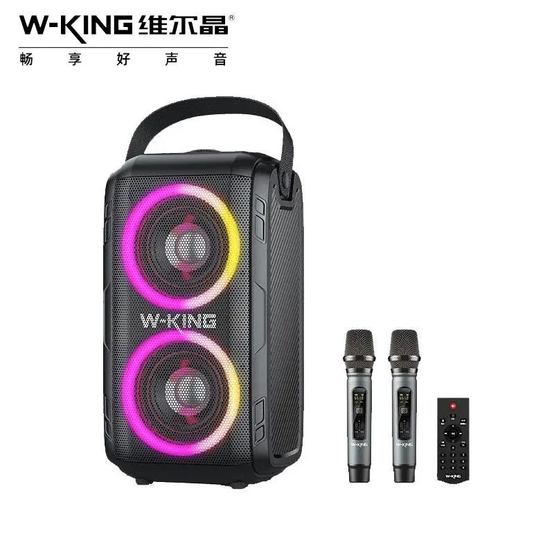 W-King T9 Family Karaoke Party Colorful RGB Wireles Bluetooth Speaker Portable 80W High-power TWS Stereo Subwoofer Caixa De Som