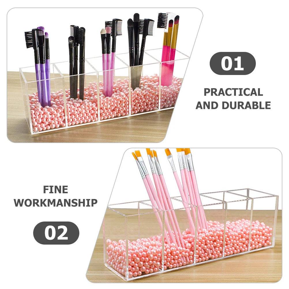 

Multi-Function Acrylic Desktop Makeup Organizer Large Capacity Storage Box Pen Holder Scratch Resistant Office