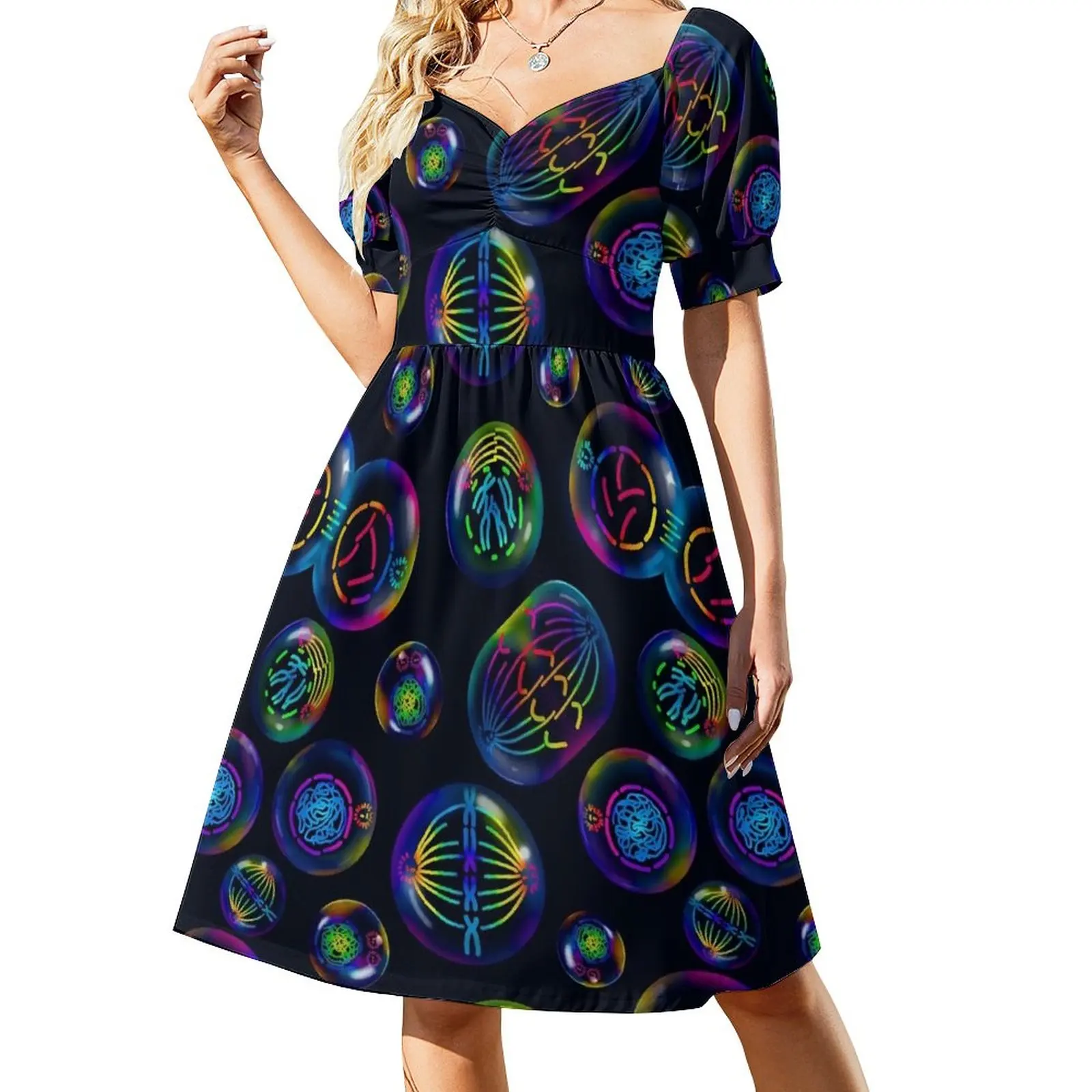 

Cell division pattern Sleeveless Dress Women's summer skirt party dresses woman