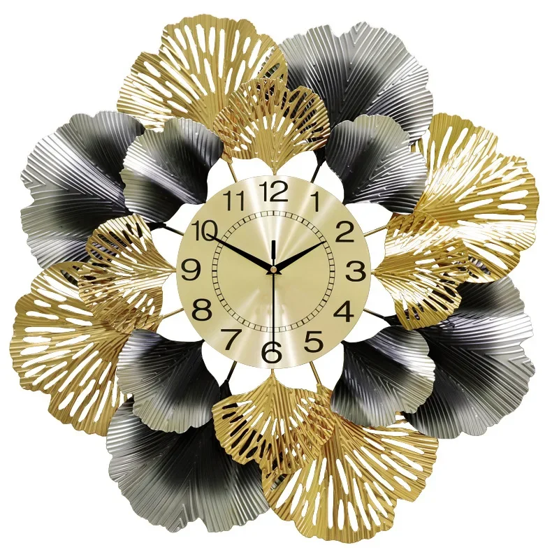 

Ginkgo Leaf Creative Wall Clock European Entry Lux Clock Living Room American Simple Home Decoration Art Clock Wall Hanging