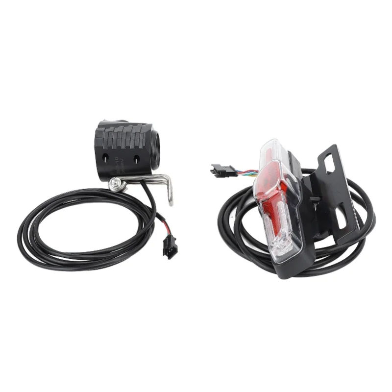 

Electric Bike Light Kit High Visibility LED Headlight And Turn Signal Rear Light With Switch 24-48V