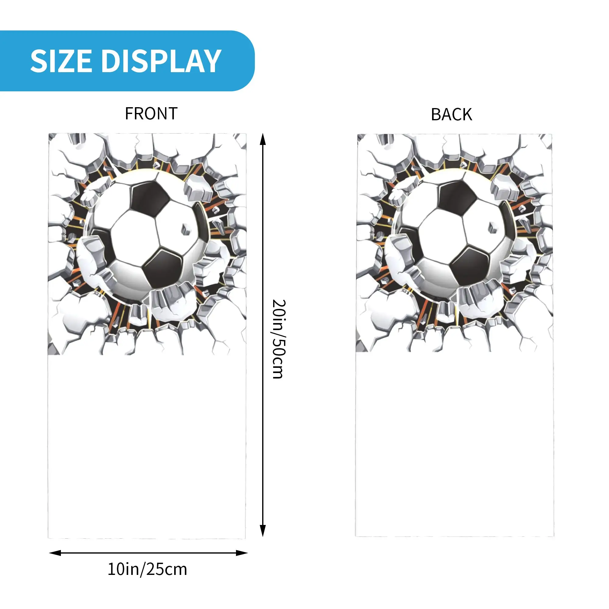 Custom Cartoon Football Pattern Bandana Neck Warmer Men Women Winter Ski Tube Scarf Gaiter Soccer Ball Face Cover