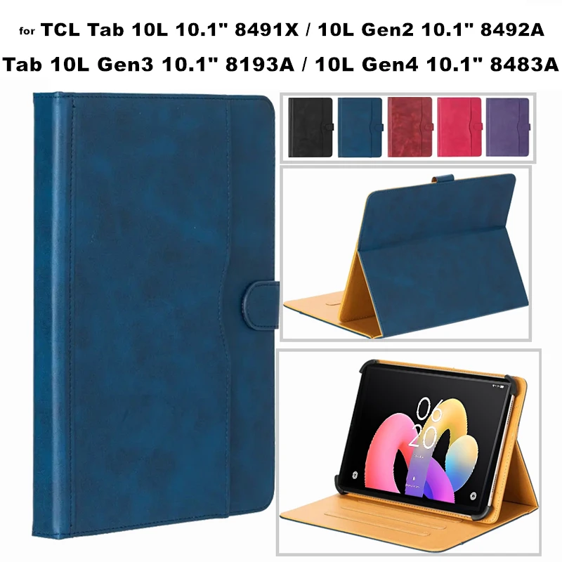 for TCL Tab 10L Gen2/Gen3/Gen4 10.1 8491X 8492A 8493A 8193A 8483A Universal Case Multi-Angle Viewing Shockproof Tablet Flip Leat
