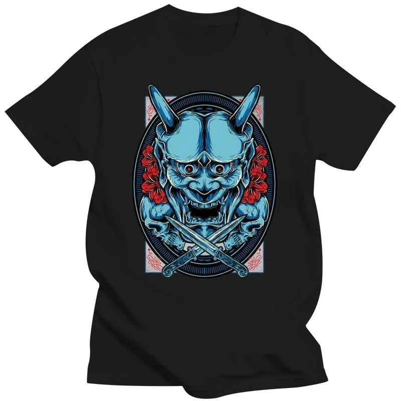 Summer tee-shirt black fashion mens t-shirt Japanese Hannya Mask Adult T Shirt Digital Printed Tee Shirt graphic t shirts