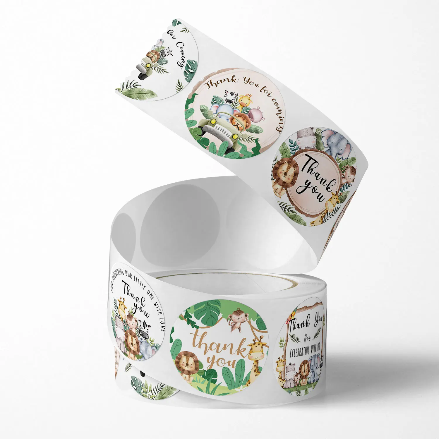 ملصقات ذاتية اللصق على الحيوانات ، ديكورات لحفلات عيد ميلاد الغابة ، أكياس حلوى بملصق شكرًا لك ، ديكورات الصناديق ،! #3