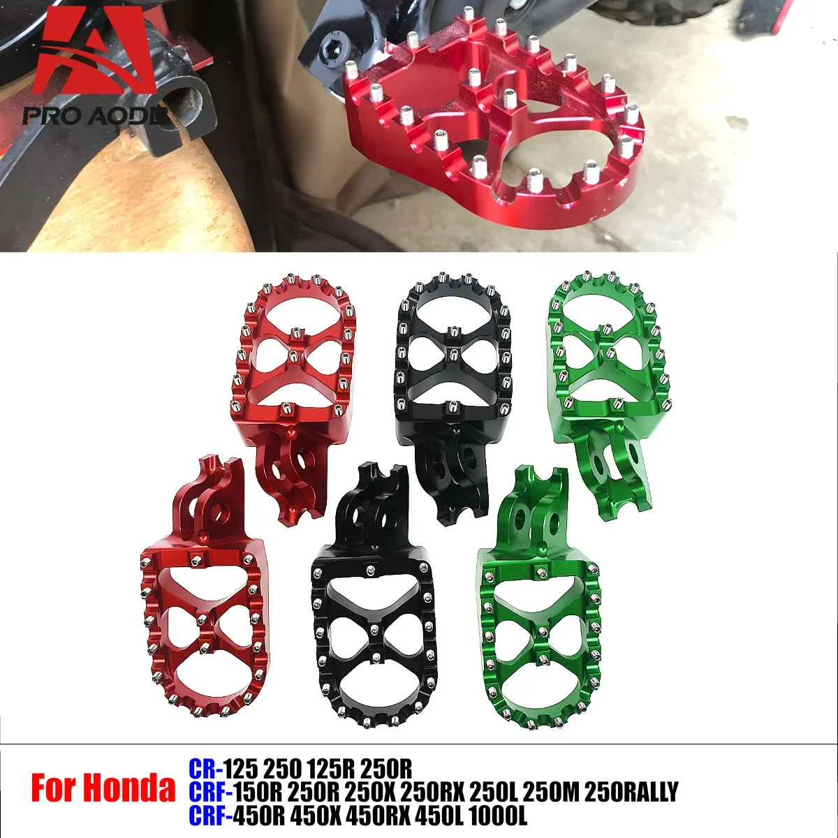 

For HONDA CR CRF 125 250 125R 150R 250R 250X 450R 450X 250RX 450RX 250F 250L 450L Sturdy Durable Motorcycle CNC Footpegs Pedals