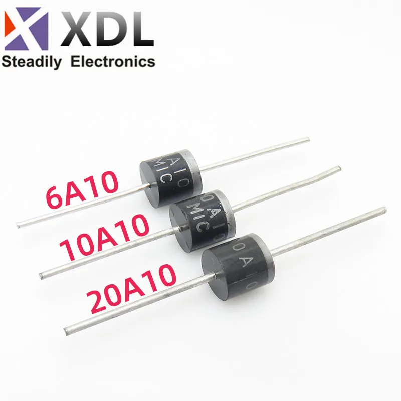 10pcs 10A10 6A10 20A10 R-6 DIP 6A 10A 20A 1000V electrical Axial Rectifier Diode