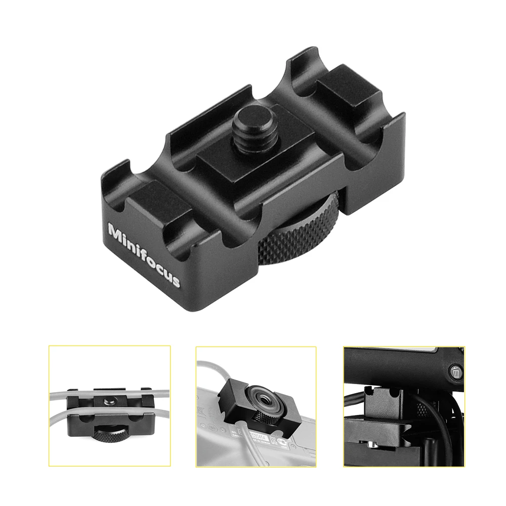 Upgraded Camera Tether Plate for Arca Style Clamp Tethering Cable Block Port Lock Protector for DSLR/Tripod/Ball Head/Tethered