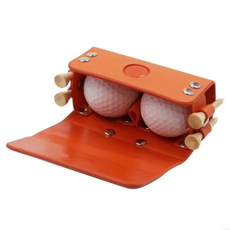 Portable Golf Waist Holder Bag Leather Golf Ball Storage with Holder Waist Golf Gift for Men Women