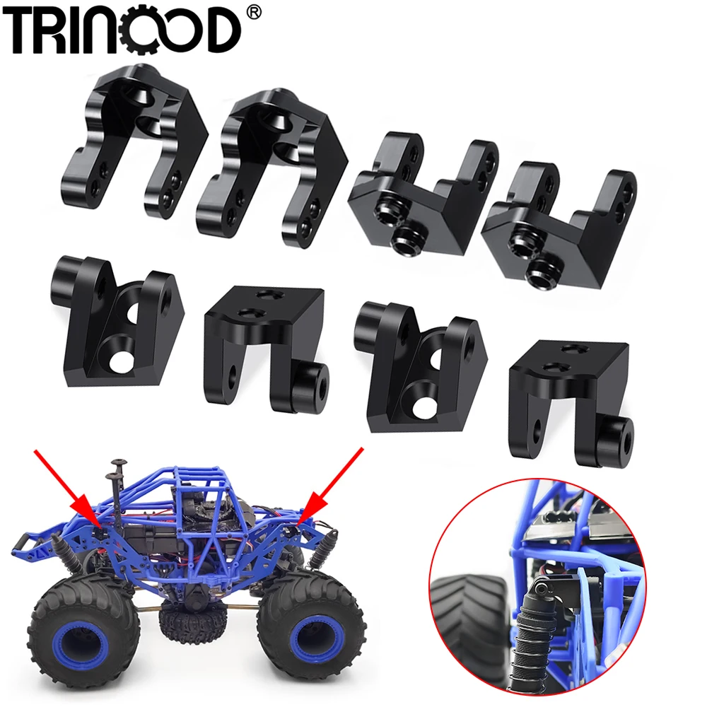 TRINOOD amortiguador superior e inferior de aluminio, asiento fijo para 1/18 Mini LMT 4WD, Monster Truck cepillado, piezas de actualización