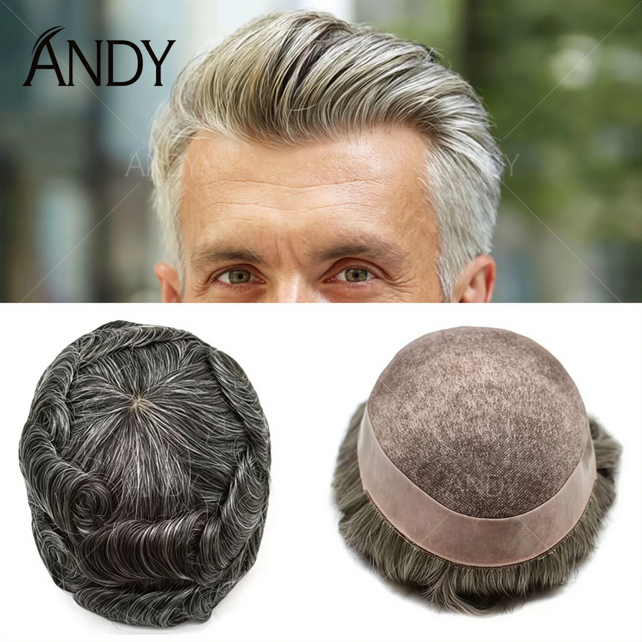 

Male Hair Prosthesis 0.12 mm Injection Skin Toupee Man Wigs For Men Wig Men's capillary prothesis 100% Human Hair Men's Wigs