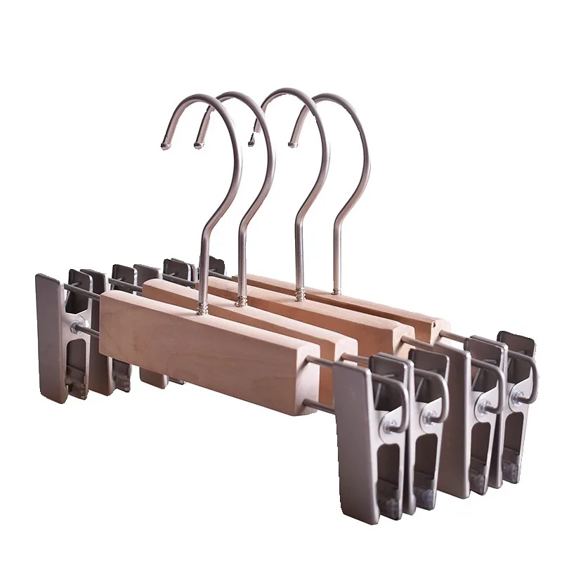 

5Pcs Wooden Pants Hangers Solid Wood Kids Skirt Hangers Natural Wood Clothes Rack for Clothing Store Home Wardrobe Organizer