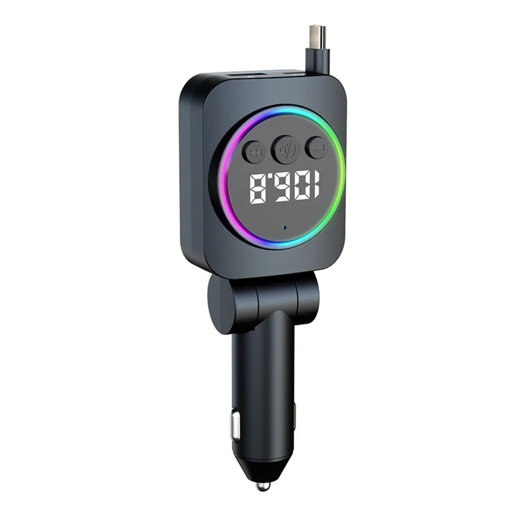 3-in-1 45W Digital Multi-Function Extendable Line Charger Super-Fast Charging Car Accessories DC 12V - 24V Battery Charging Unit