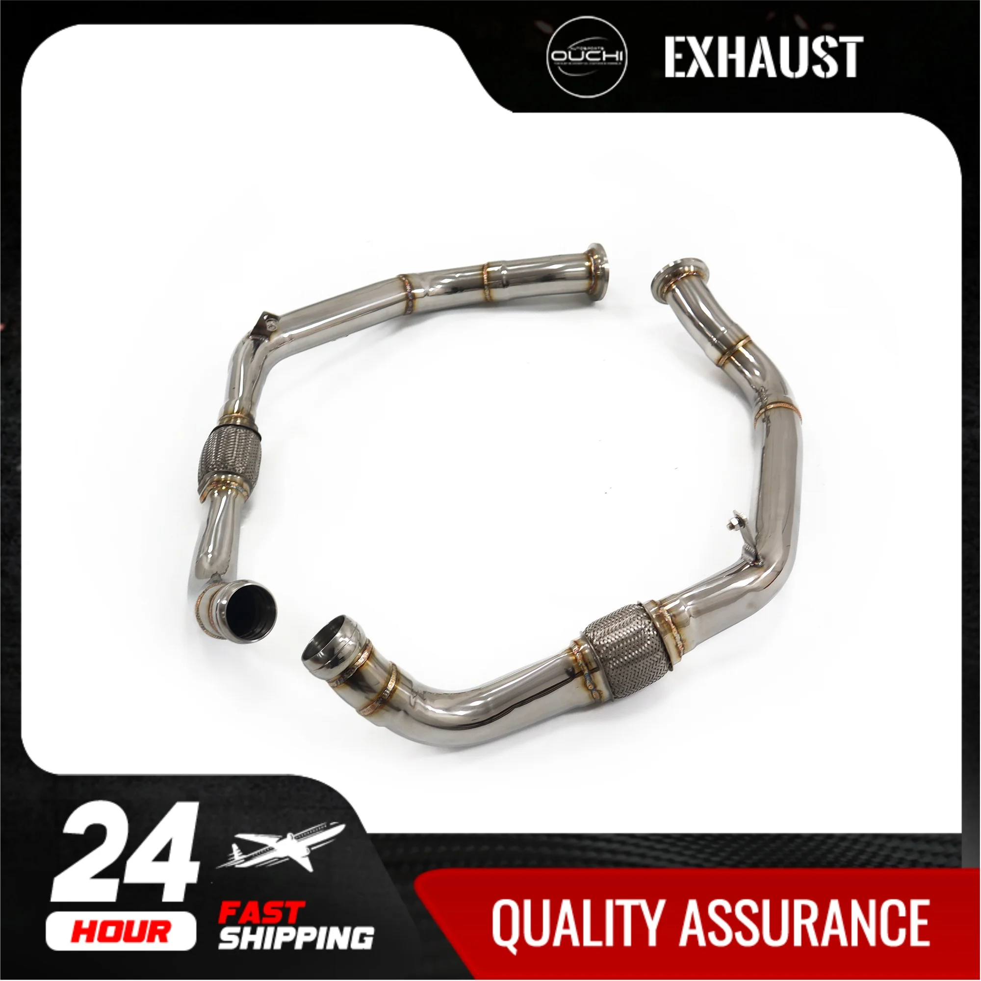 Fast shipping in 24 hours Resonant tube for Porsche Panamera 971 Turbo 4.0T without OPF OUCHI stainless steels exhaust system