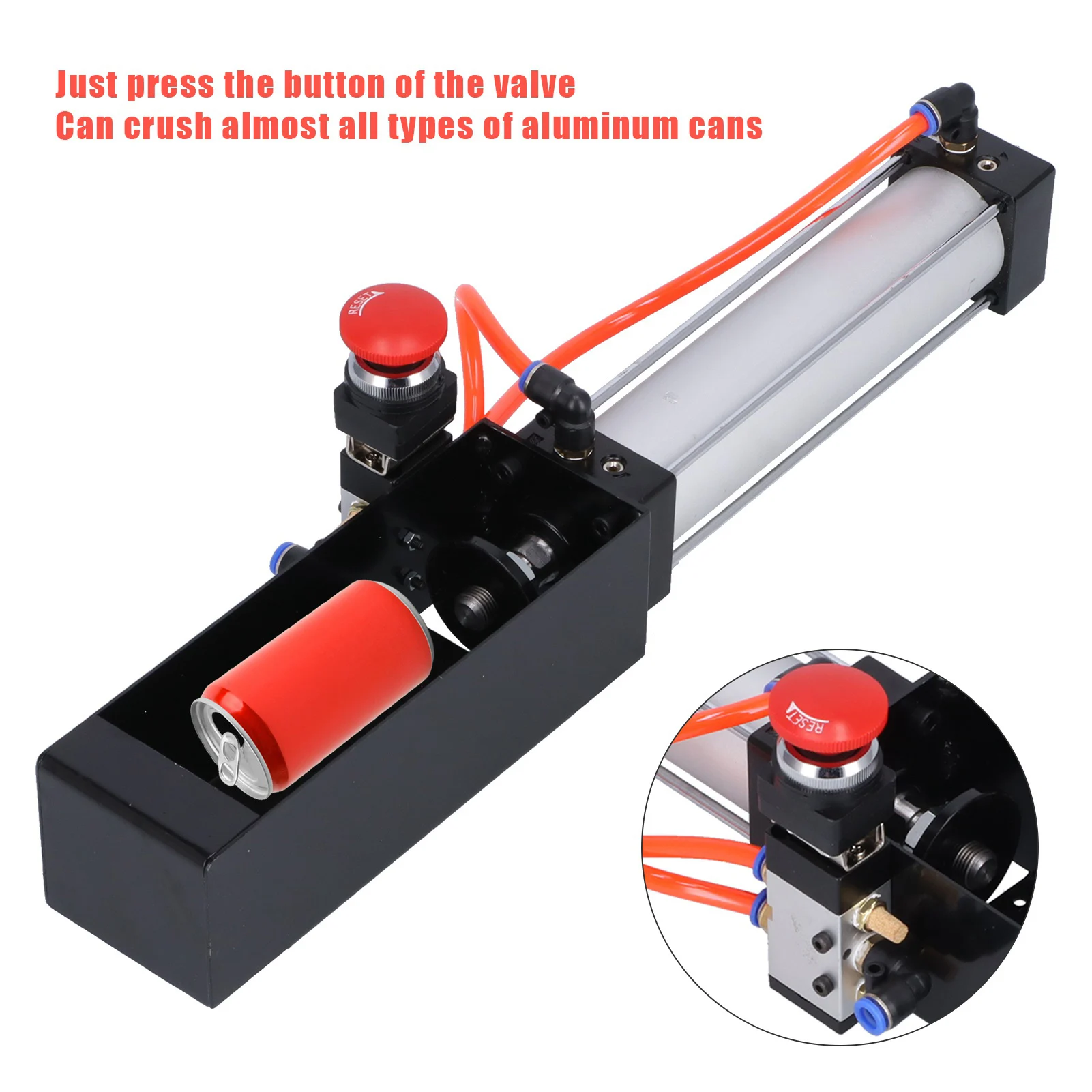 アルミ缶クラッシャー空気圧缶クラッシャーシリンダープッシュバルブ缶クラッシャー環境に優しいリサイクルツールプッシュバルブ缶クラッシャー